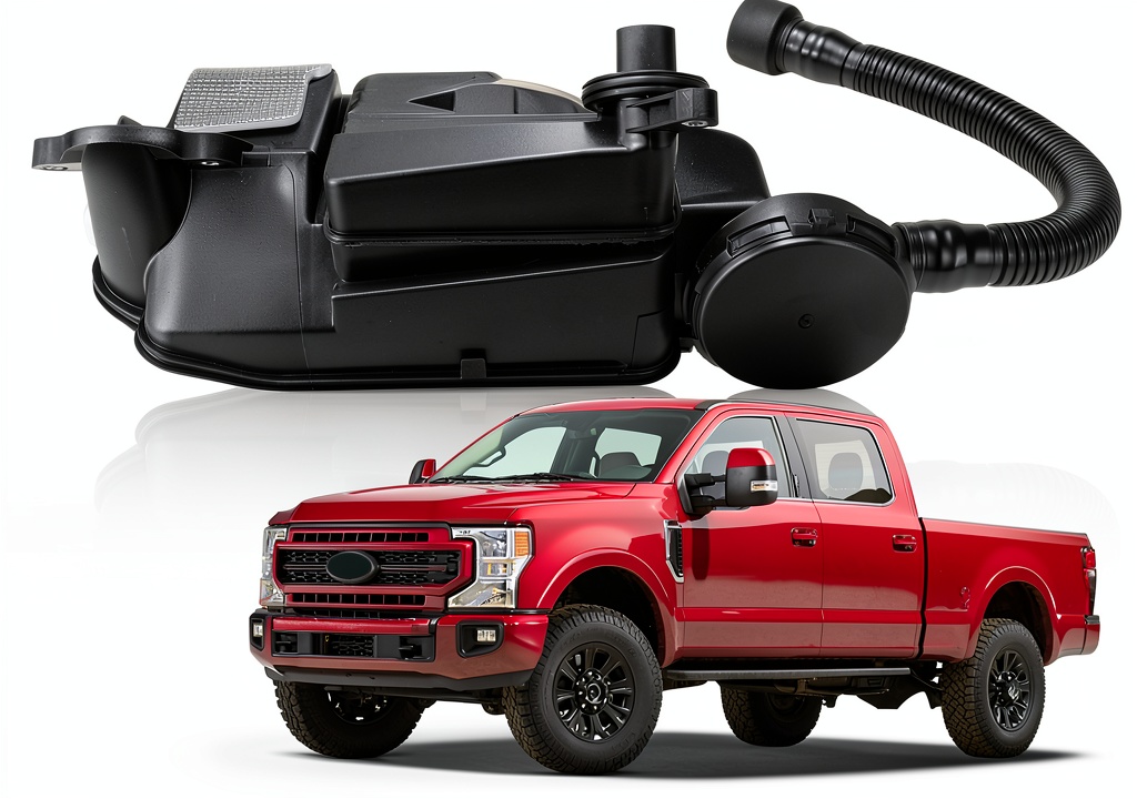 Installing Ford F-250 Super Duty Crankcase Ventilation Filter SIYOEN on a garage bench