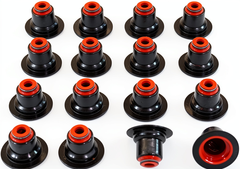 Installing DNJ Valve Stem Seal Viton Premium Set on a wooden workbench